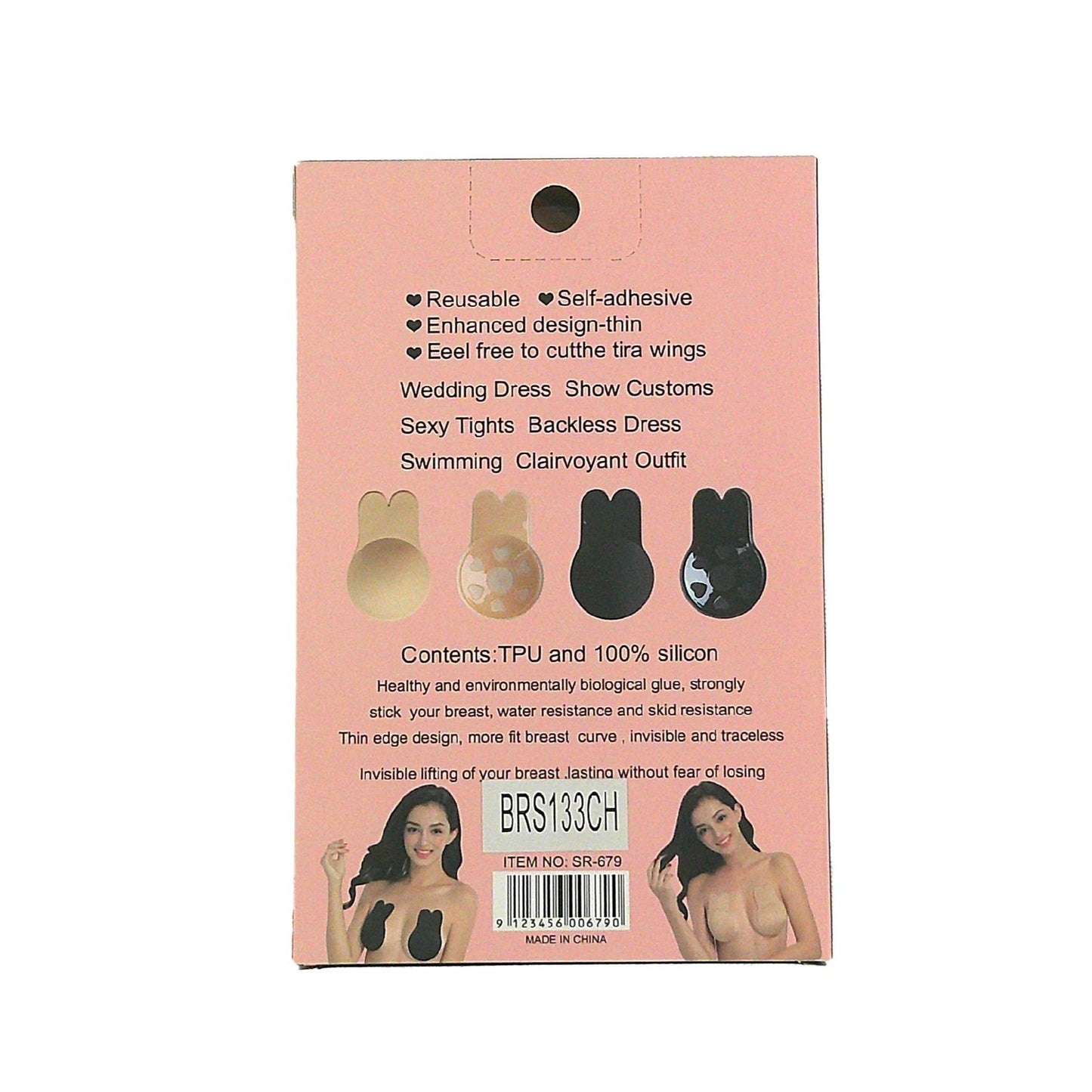 Invisible Push Up Bra  BRS133 (12PC)