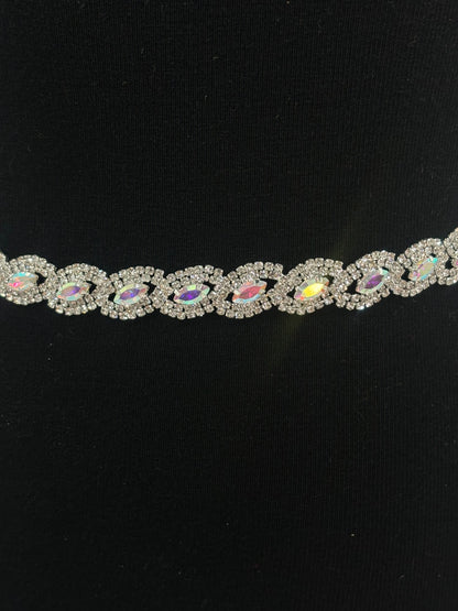 Rhinestone Oval Wedding Belt BT704 (1PC)