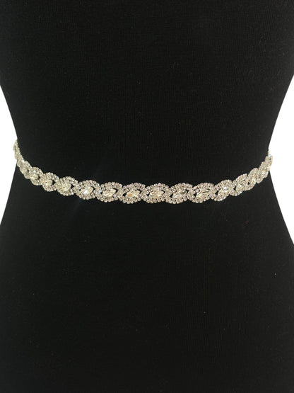 Rhinestone Oval Wedding Belt BT704 (1PC)