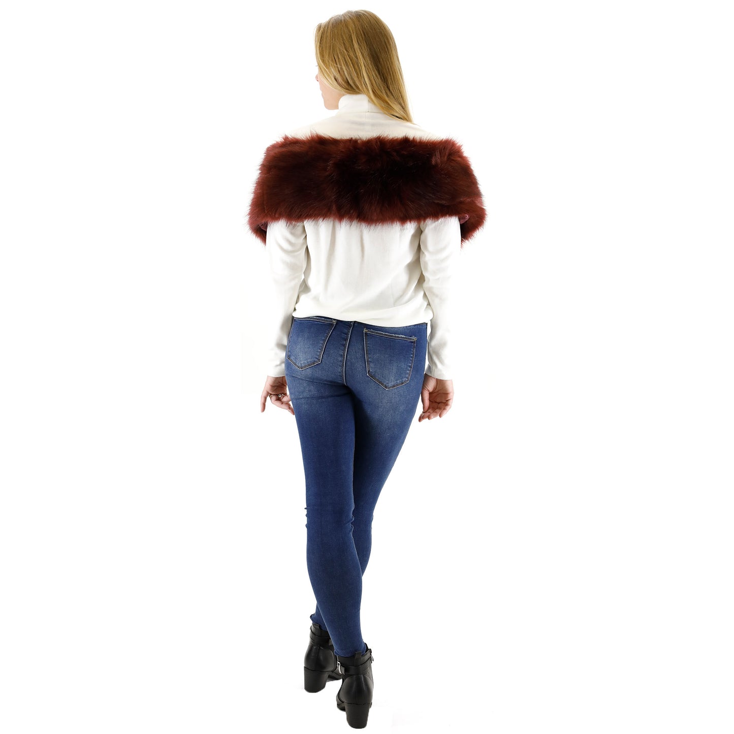 FAUX FUR SHAWL NARROW P7240 (3PC)