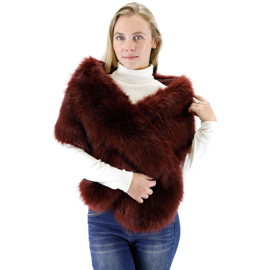 Faux Fur Shawl Wide P373. (3PC)