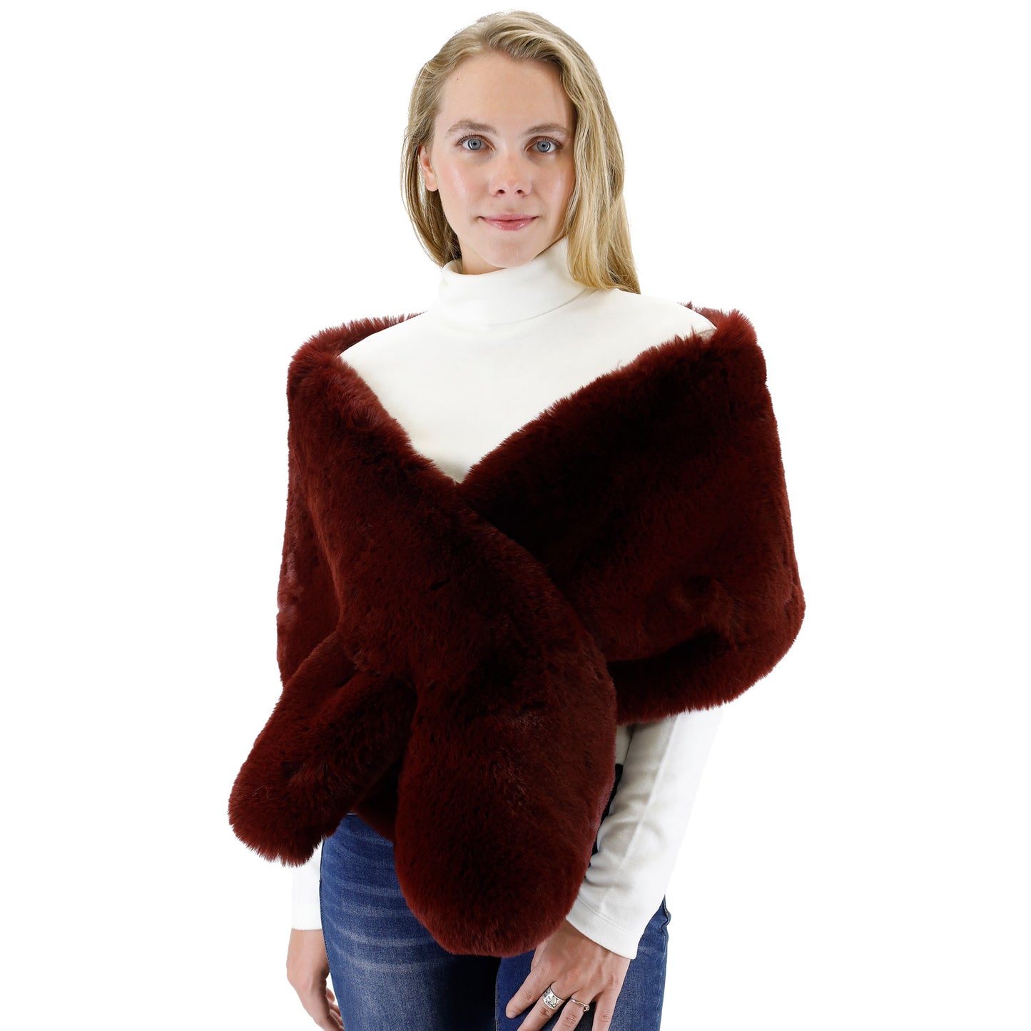 MINK FUR SHAWL WIDE P3735 (3PC)