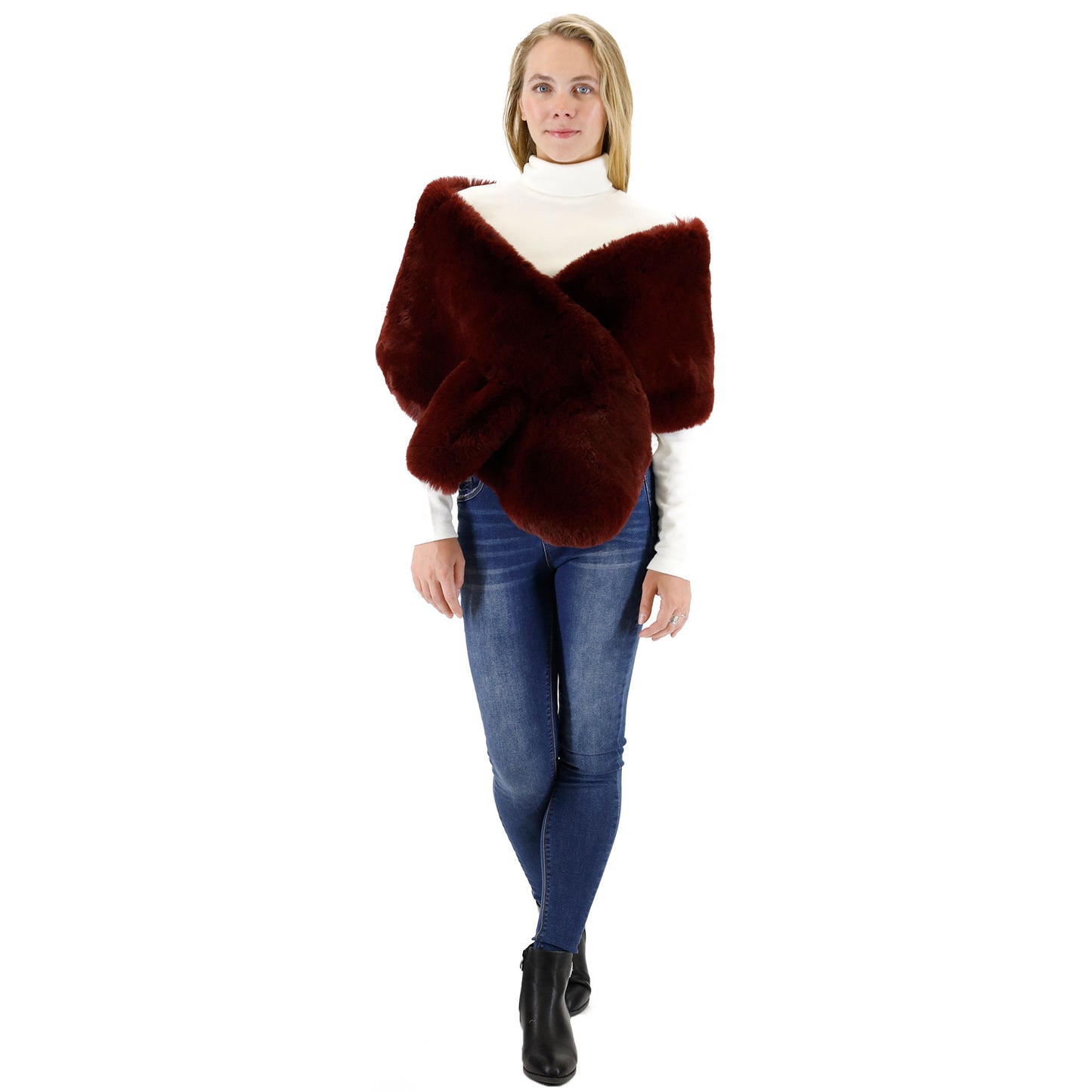 MINK FUR SHAWL WIDE P3735 (3PC)