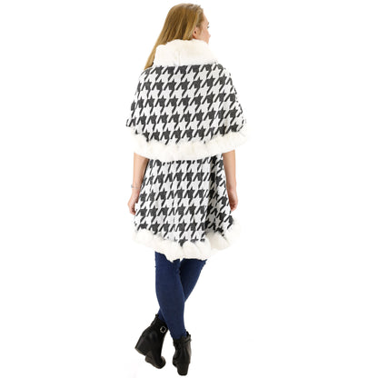 STAR PATTERN FUR DOUBLE LAYER SHAWL P3111 (3PC)