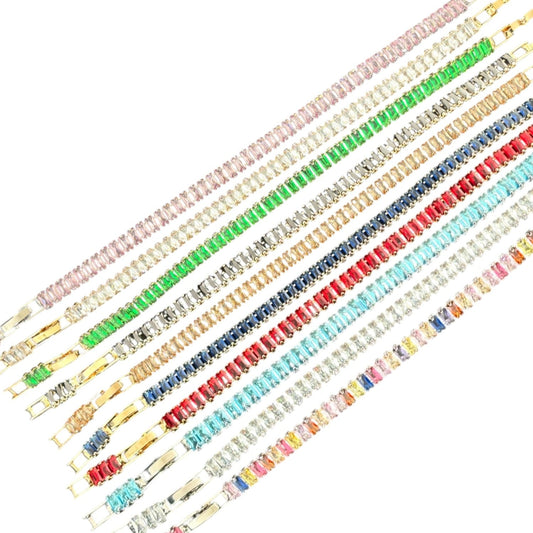 CRYSTAL BRACELET WITH EXTENTION CZ CB213 (12PC)