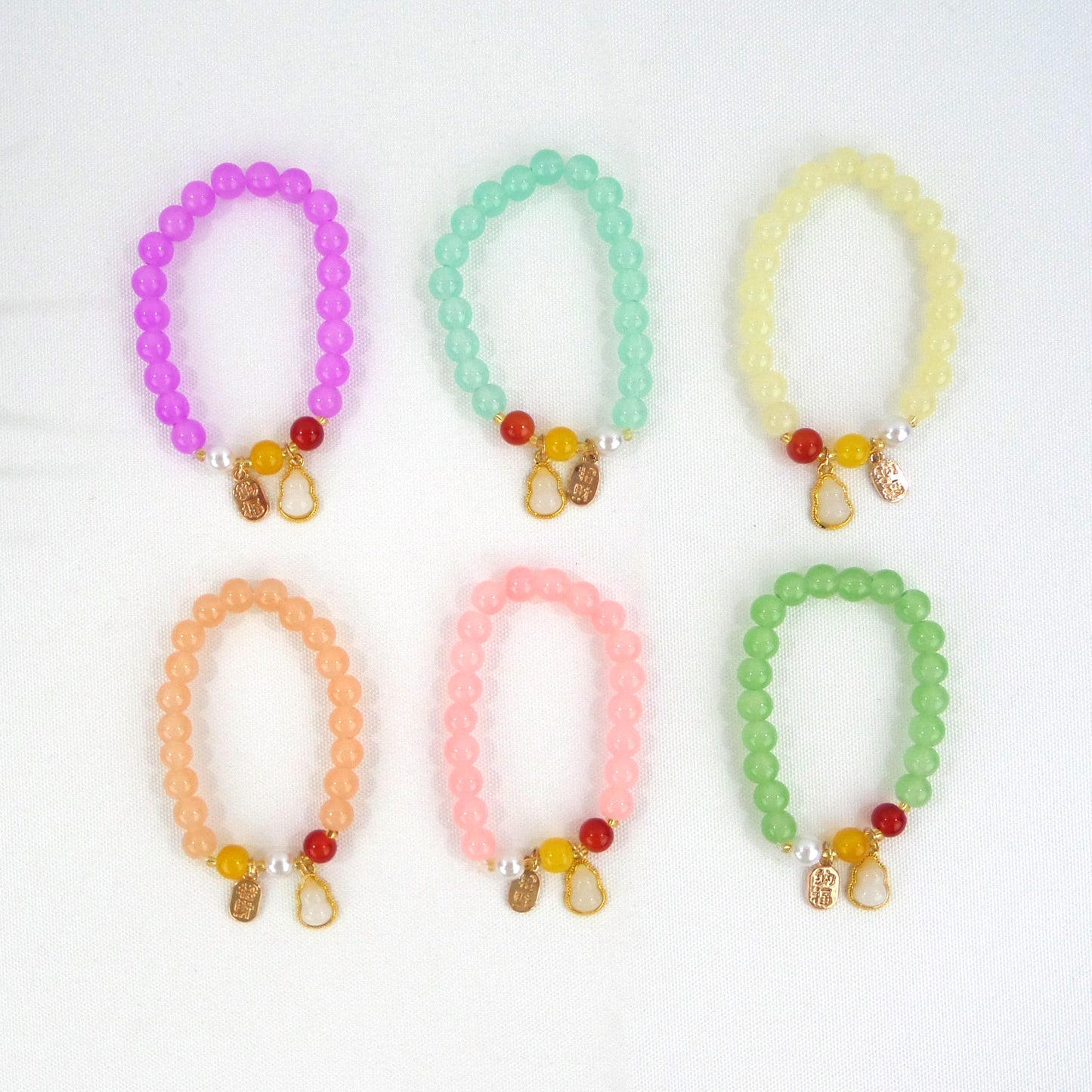 Natural Stone Charm Bracelet CBR3720-7 (12PC)