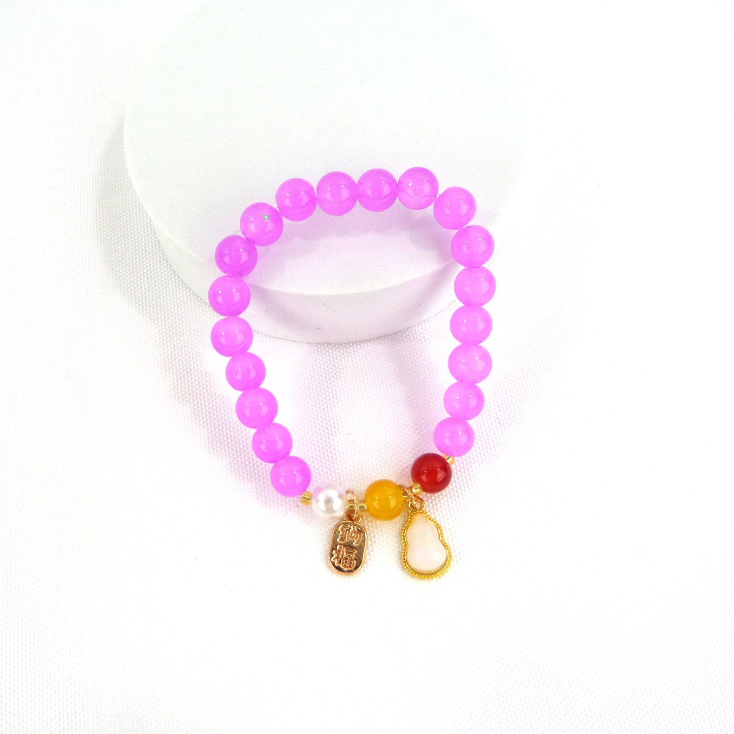 Natural Stone Charm Bracelet CBR3720-7 (12PC)