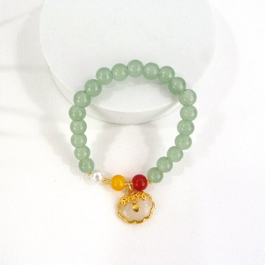 Natural Jade Charm Bracelet CBR3909-2 (12PC)