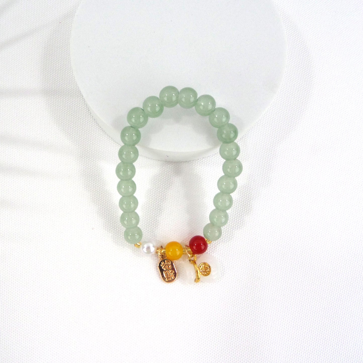 Natural Jade Charm Bracelet CBR3909-2 (12PC)
