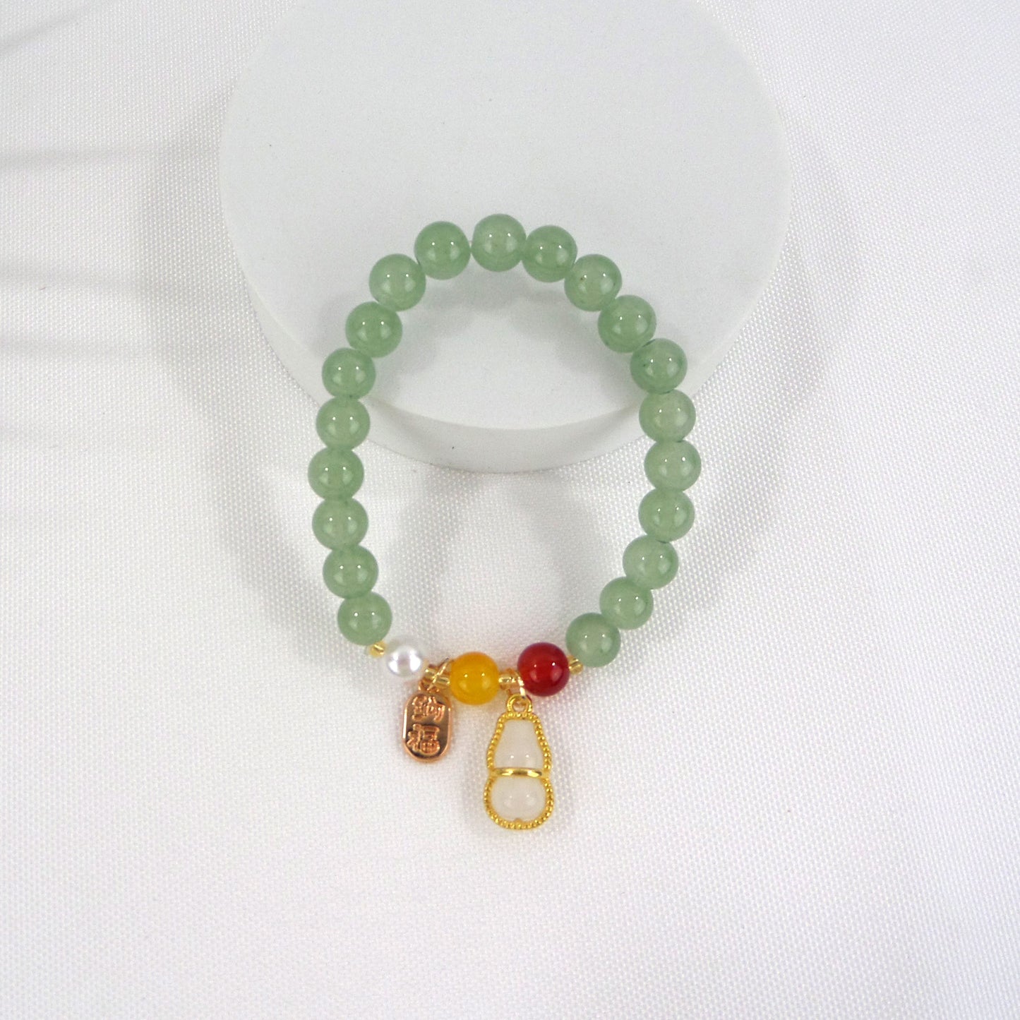 Natural Jade Charm Bracelet CBR3909-3 (12PC)