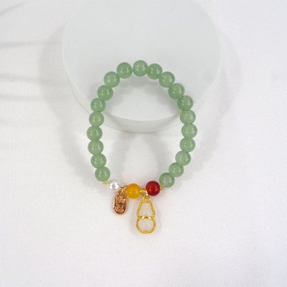 Natural Jade Charm Bracelet CBR3909-3 (12PC)