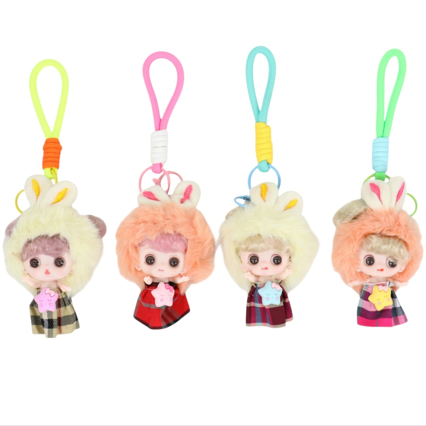 Bunny Ear Fairy Star Strap Keychain KC1205-40-C (12PC)