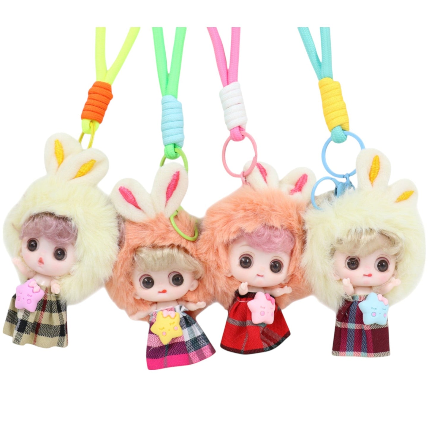 Bunny Ear Fairy Star Strap Keychain KC1205-40-C (12PC)