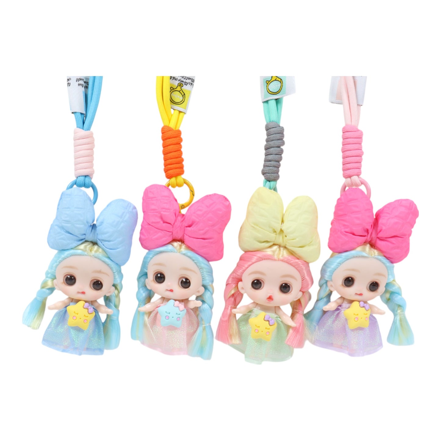 Star Fairy Ribbon Strap Keychain KC1205-47-C (12PC)