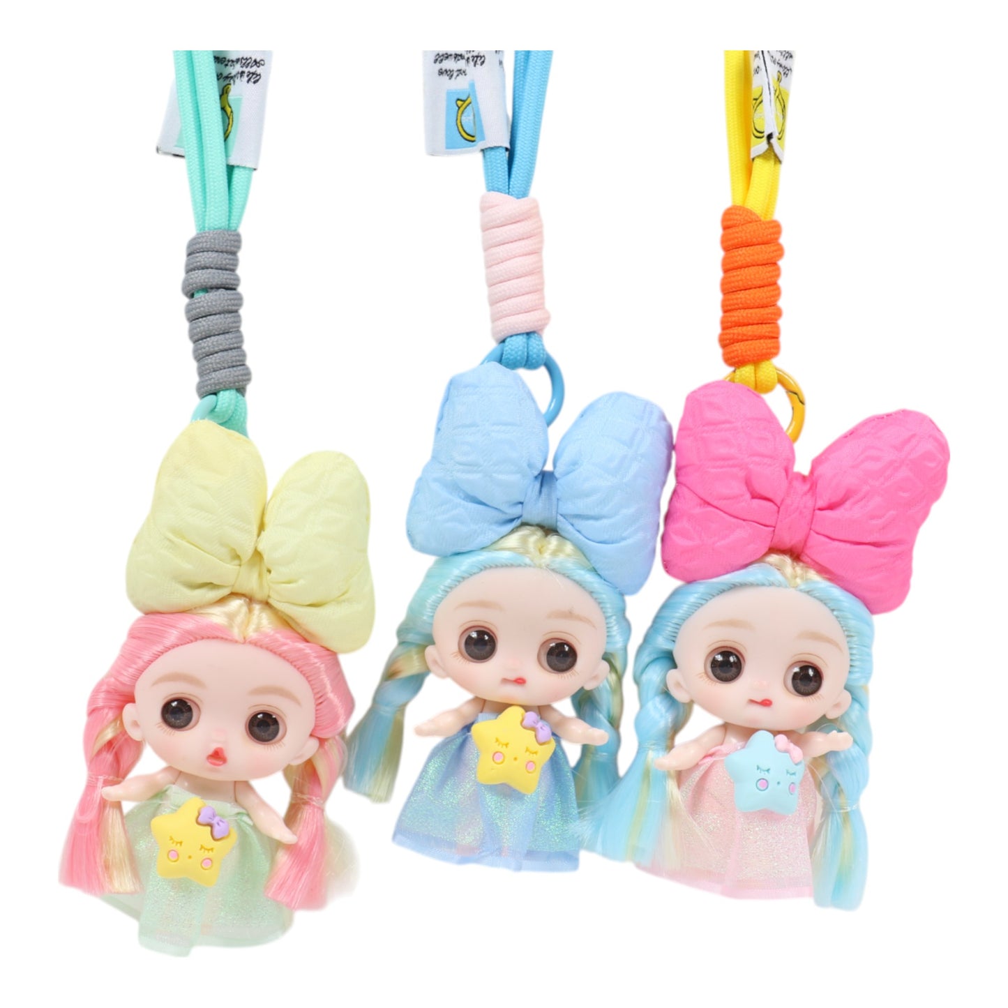 Star Fairy Ribbon Strap Keychain KC1205-47-C (12PC)