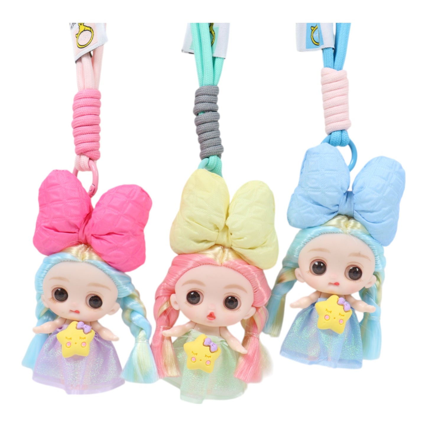 Star Fairy Ribbon Strap Keychain KC1205-47-C (12PC)