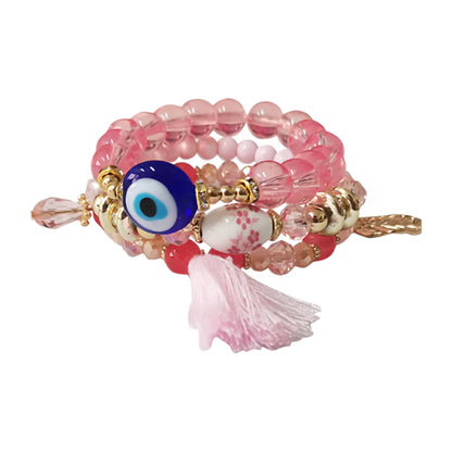 Evil Eye N Tassel Ball Bracelet BR2521-35 (12PC)