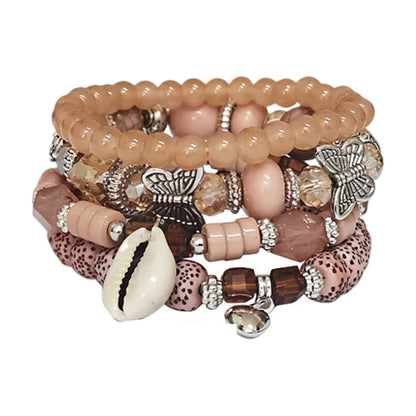 Butterfly N Shell Charm Ball Bracelet BR2521-50. (12PC)