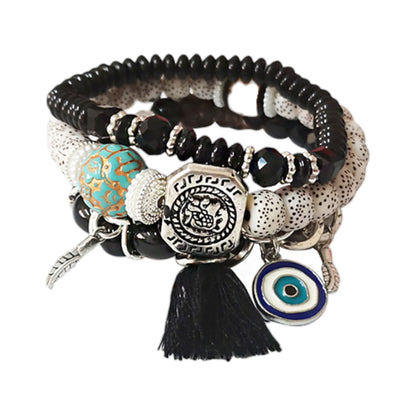 Evil Eye N Tassel Ball Bracelet BR2521-36 (12PC)