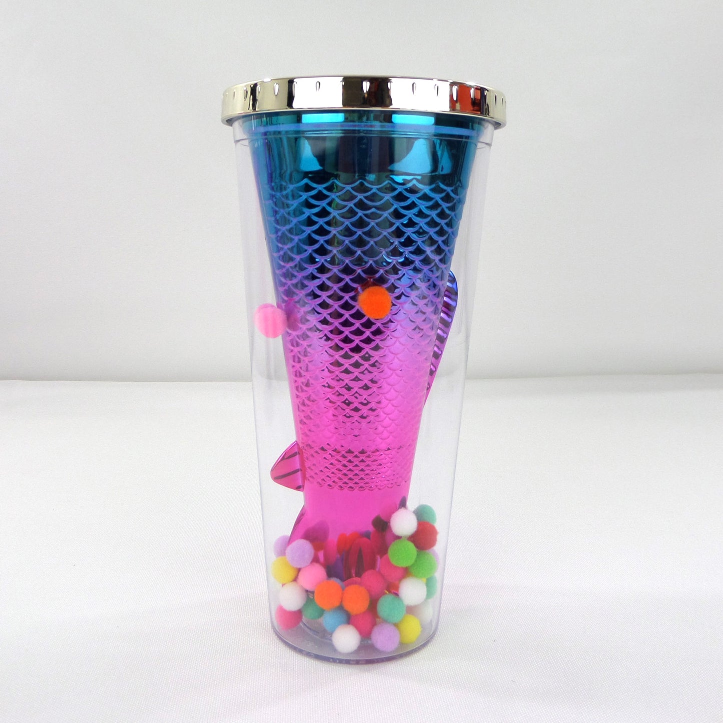 Mermaid Pom Pom Decor Venti Tumbler With Straw CP3731-1 (12PC)