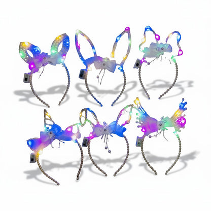 Led Animal Ear Light up Pearl Beads Headband JH5828-4 (12PC)
