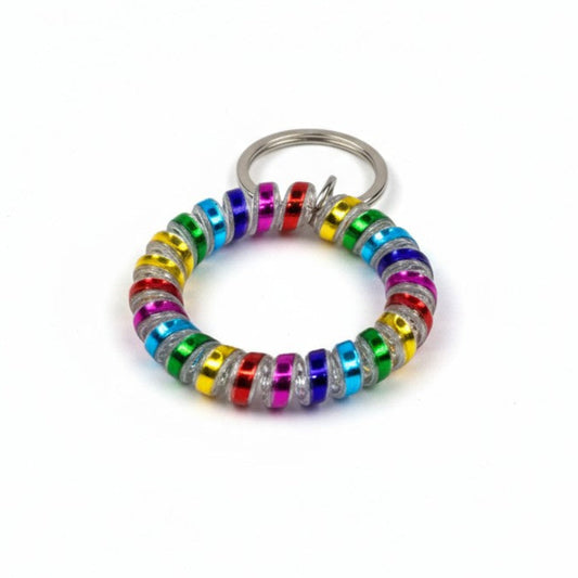 RAINBOW HAIR TIE KEYCHAIN 0415-21 (12PC)