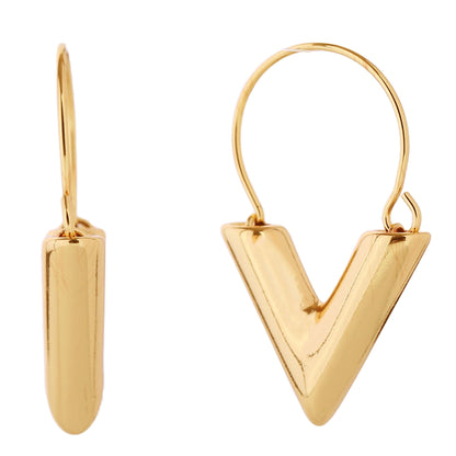 14K Gold Dipped V Hoop Earring SJE310684 (6PC)