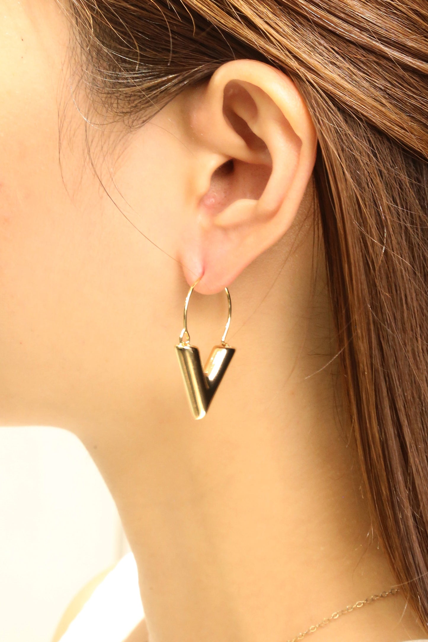 14K Gold Dipped V Hoop Earring SJE310684 (6PC)