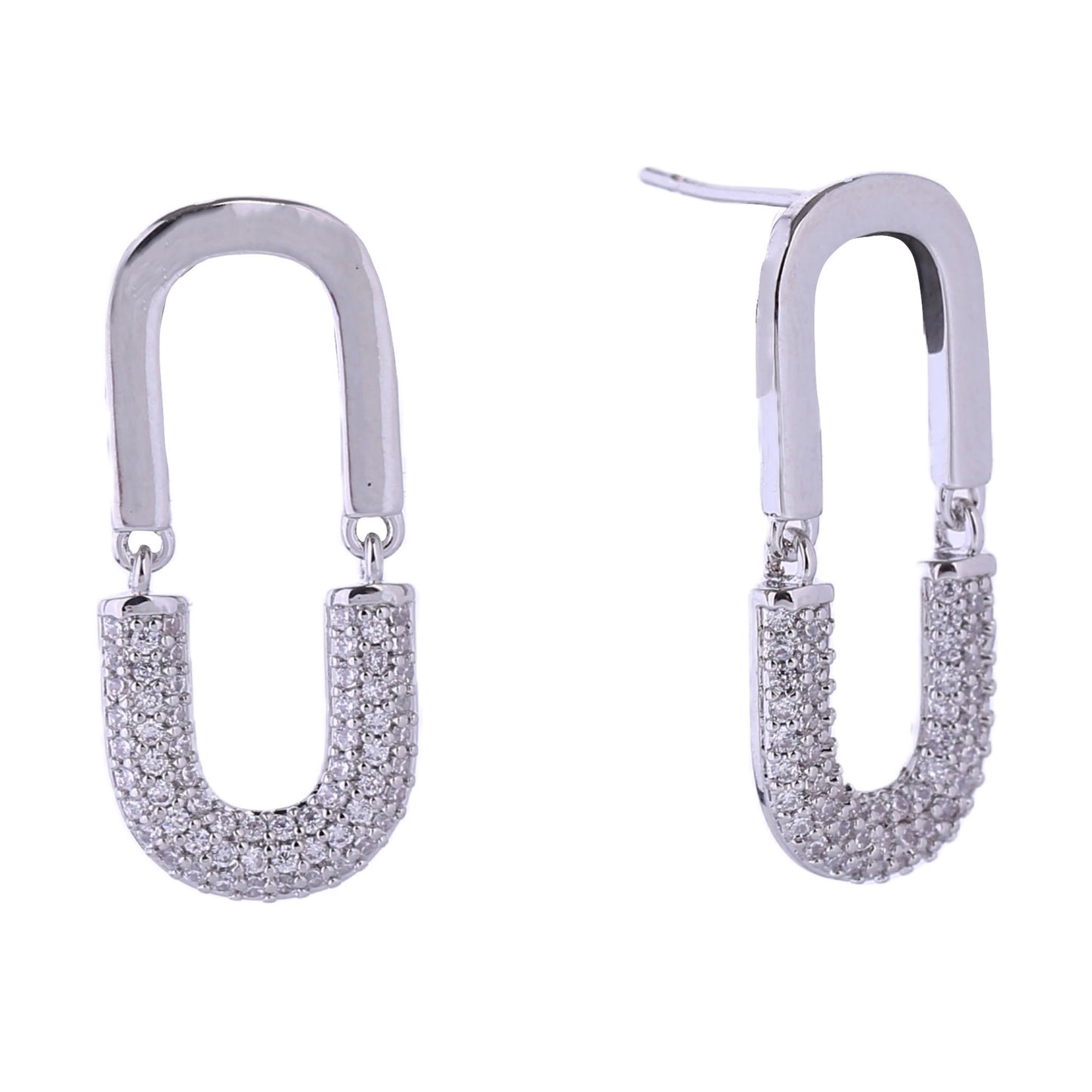 14k Gold Dipped CZ Oval Link Post Earring  SJE310695 (6PC)