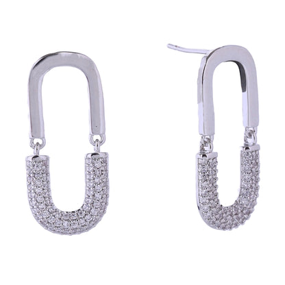 14k Gold Dipped CZ Oval Link Post Earring  SJE310695 (6PC)