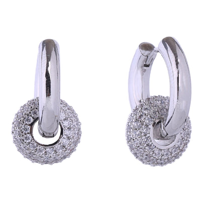 14K Gold Dipped CZ Donut Dangling Earring SJE310705 (6PC)