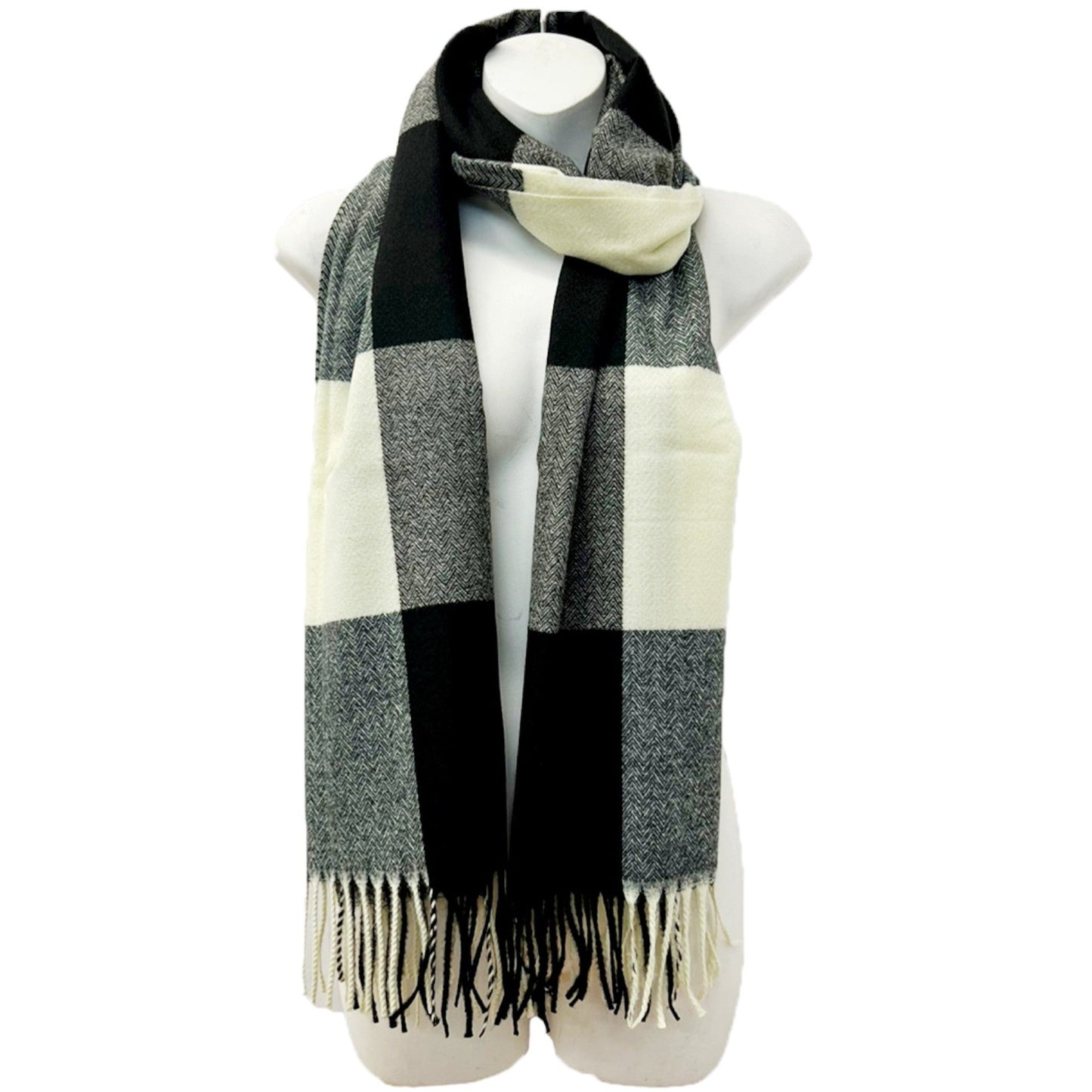 Cashmere Feel Check Pattern Scarves SCF1026-1 (12PC)