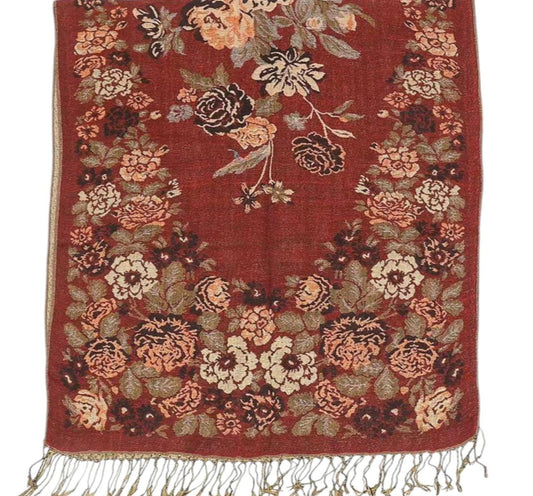 Metallic Pashmina Rose Pattern SCF3719-29 (12PC)