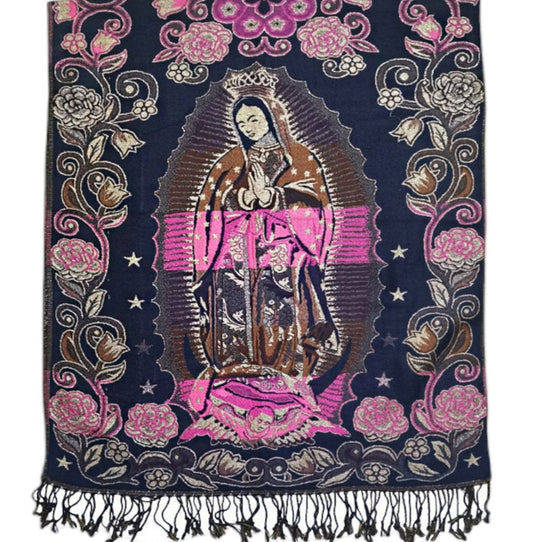 Metallic Pashmina Our Lady of Guadalupe SCF31105-14 (12PC)