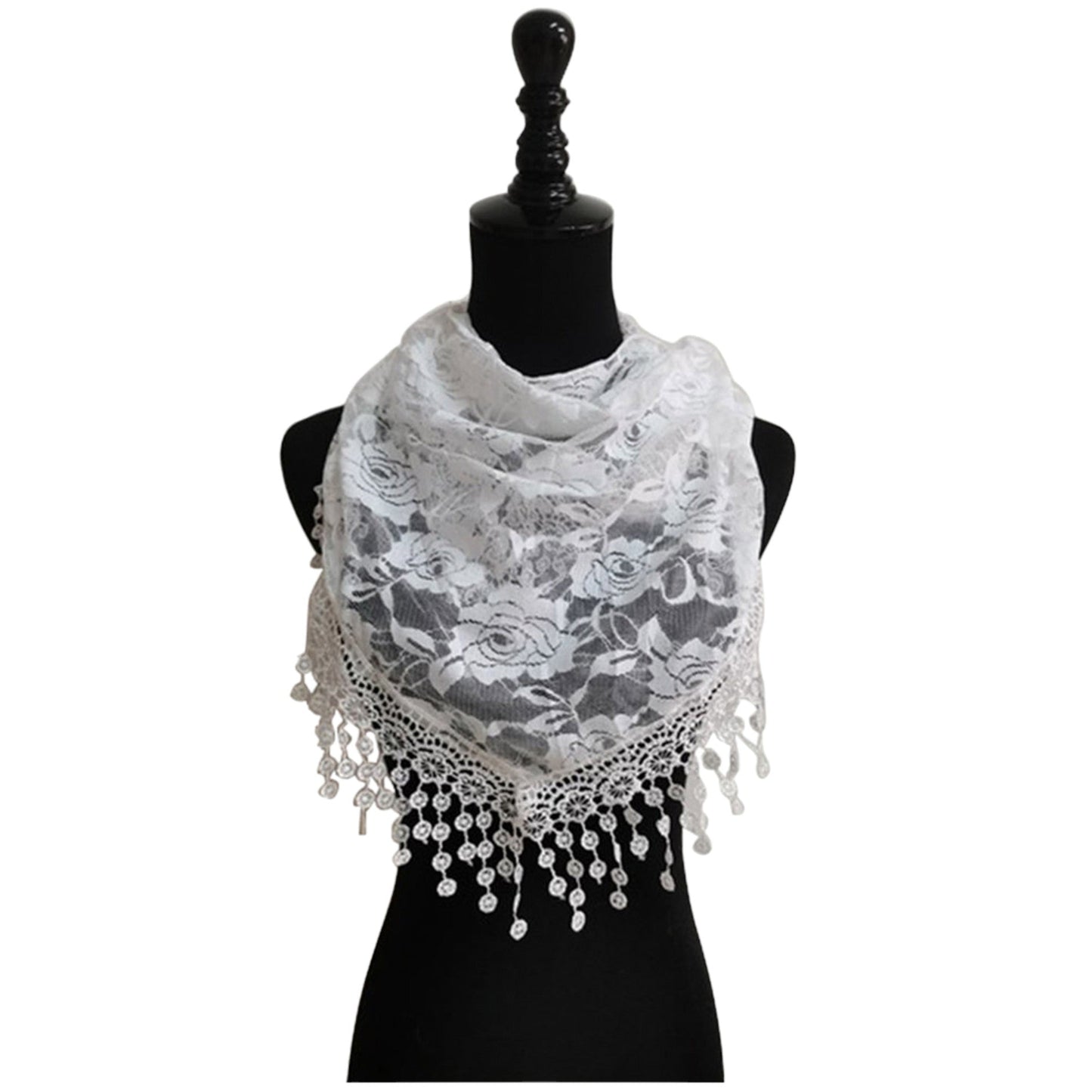 Rose Pattern Lace Scarves SS629 (12pcs)