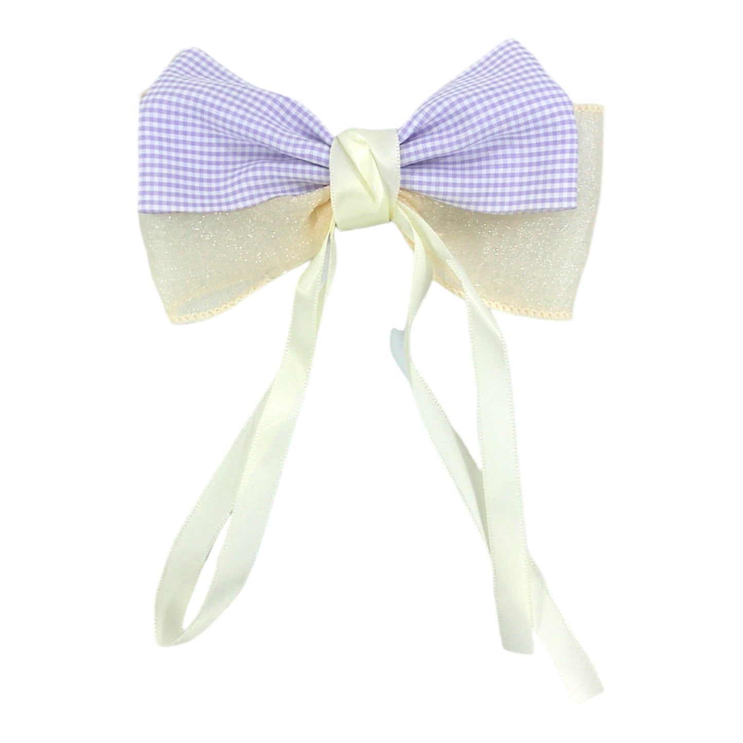 PLAID DOUBLE BOW CLIP HRB4846-4 (10PC)