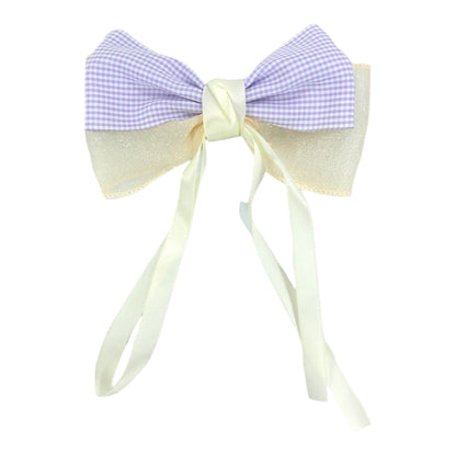 PLAID DOUBLE BOW CLIP HRB4846-4 (10PC)