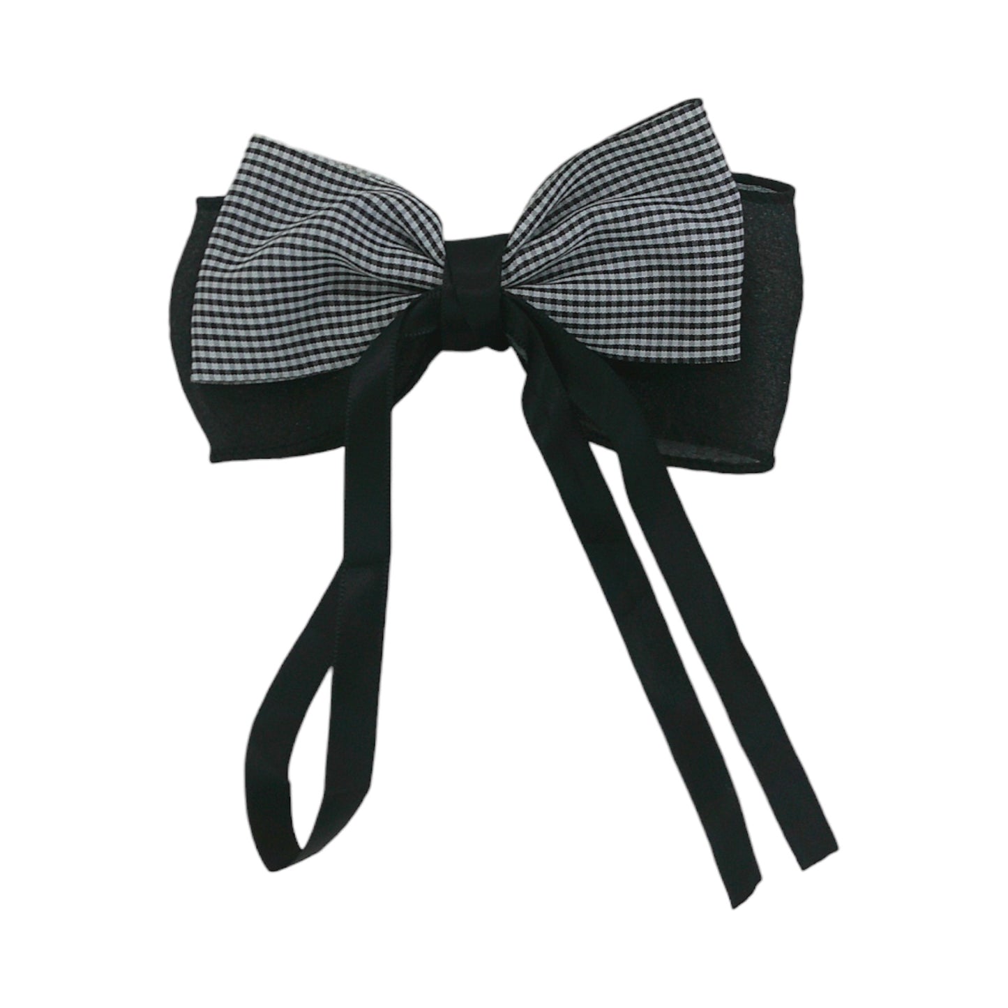 PLAID DOUBLE BOW CLIP HRB4846-4 (10PC)