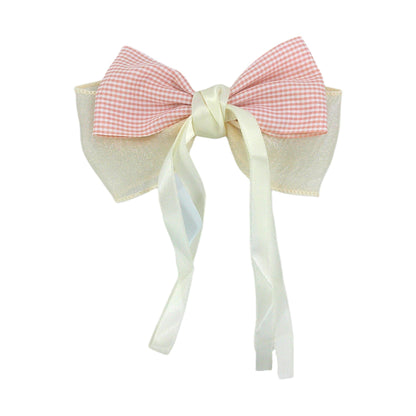PLAID DOUBLE BOW CLIP HRB4846-4 (10PC)