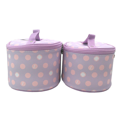 Vegan Leather Polk Dot  Print Cosmetic Case Travel BAG FB211 (4PC)