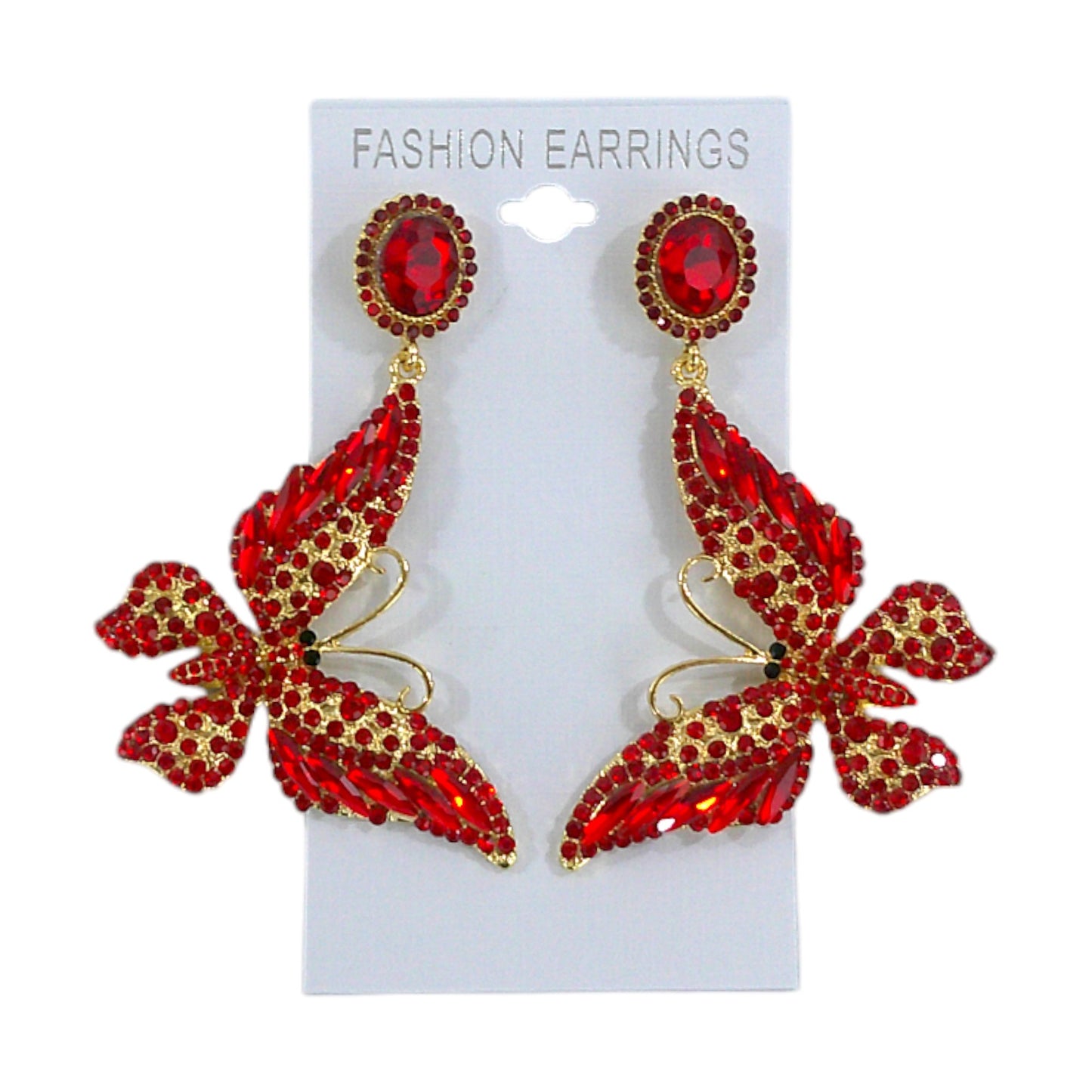 CRYSTAL BUTTERFLY DROP BRIDAL EARRING 4312-30 (12PC)