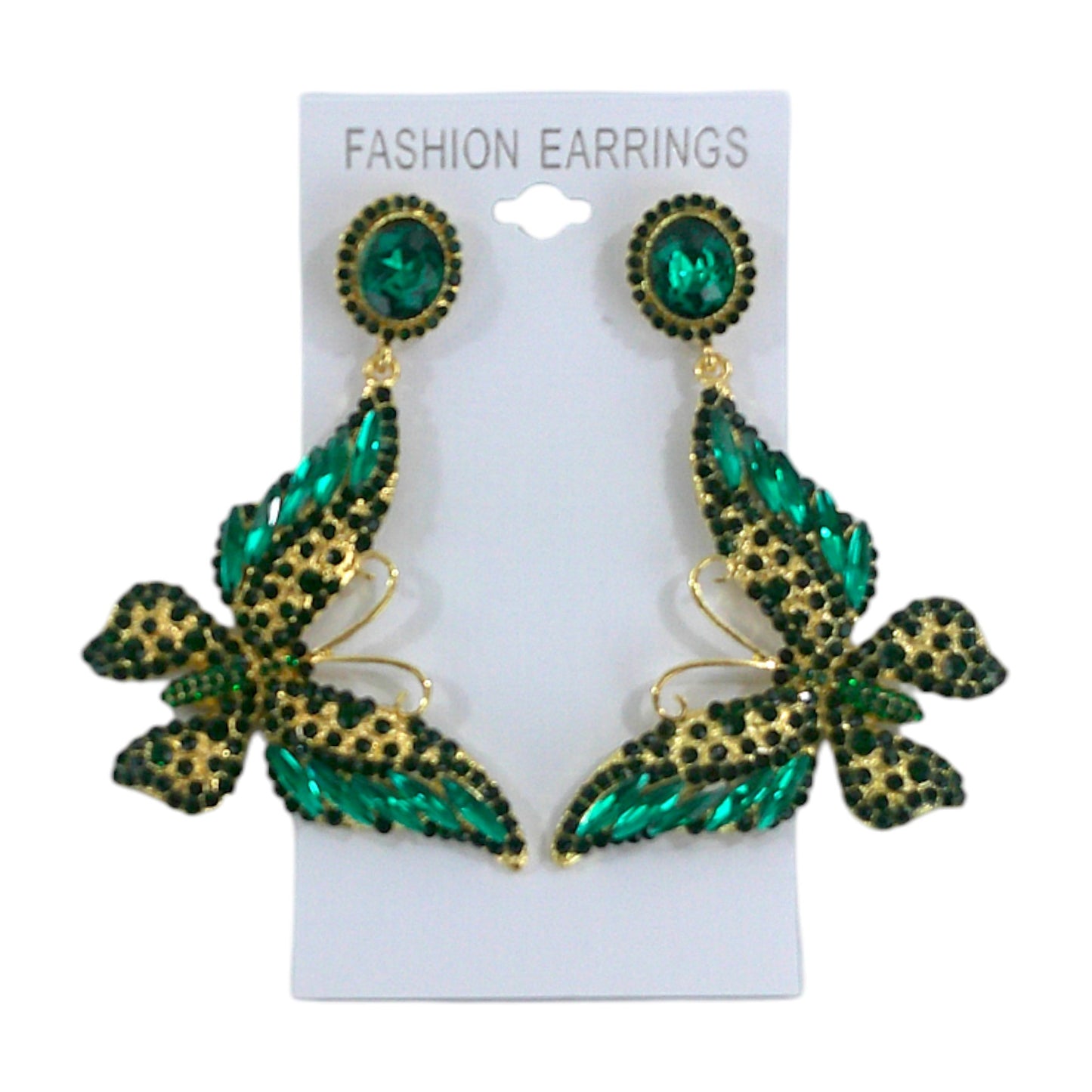 CRYSTAL BUTTERFLY DROP BRIDAL EARRING 4312-30 (12PC)