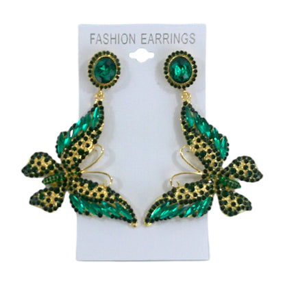 CRYSTAL BUTTERFLY DROP BRIDAL EARRING 4312-30 (12PC)