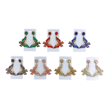 CRYSTAL BUTTERFLY DROP BRIDAL EARRING 4312-30 (12PC)