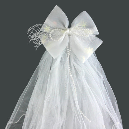 KIDS BOW SNOWFLAKE VEIL HAIR DECO CLIP 4315-5 (12PC)