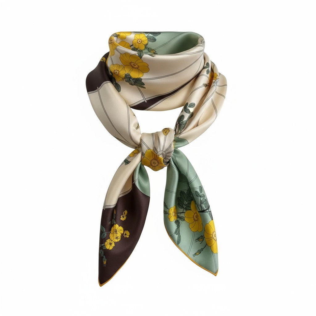Satin Scarf Oriental Floral Pattern  ST5805-15 (12PC)
