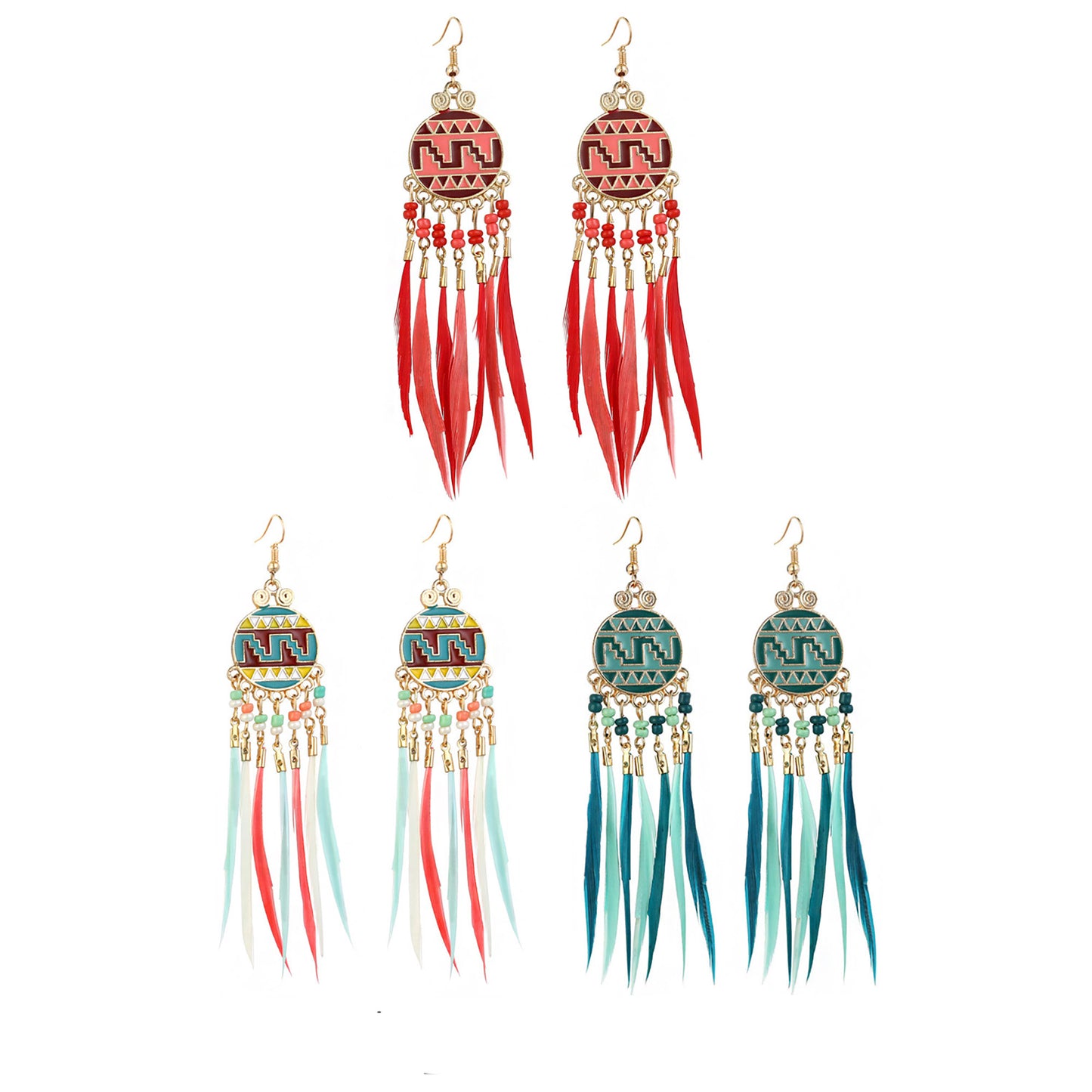 Circle Feather Earring ER2826-68 (12PC)