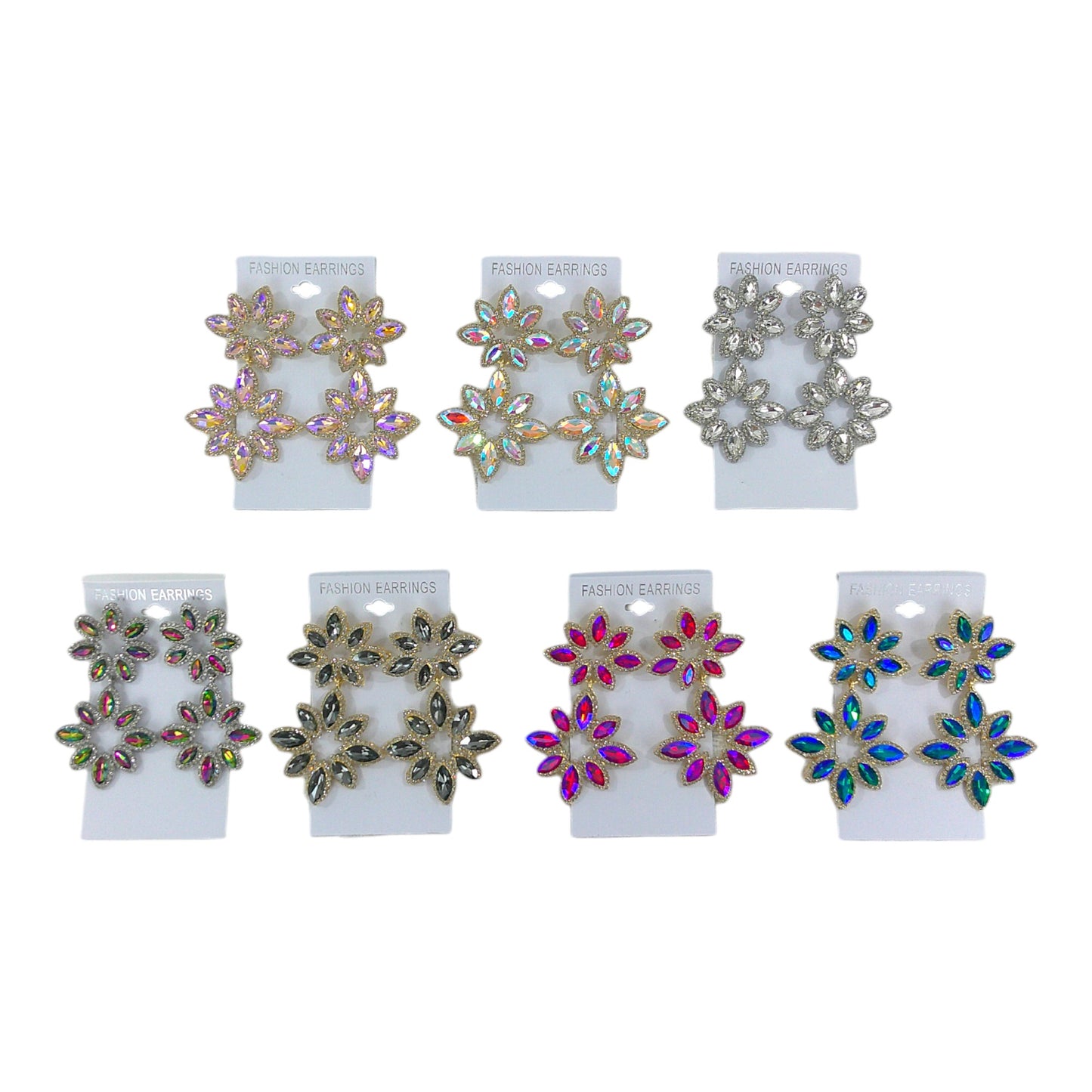Crystal Flower Drop Bridal Earring ER4312-37 (12PC)