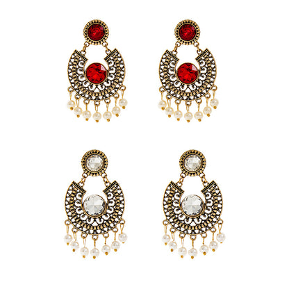 Color Stone Chandelier Earring ER904-3(12PCS)