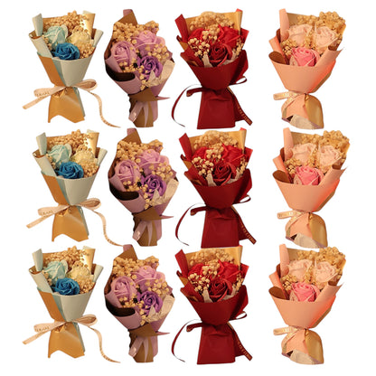 MIX ROSE SHORT STEM ARTIFICIAL FLOWER BOUQUET FA008 (12PC)